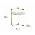 thumbnail image 5 of Steve Silver Miro White Faux Marble and Gold Metal Side Table, 5 of 5