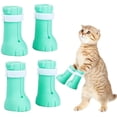 thumbnail image 1 of Scratch Resistant Cat Shoes Adjustable Rubber Gloves Claw Protection Bath Shaving 4 Pieces, 1 of 5
