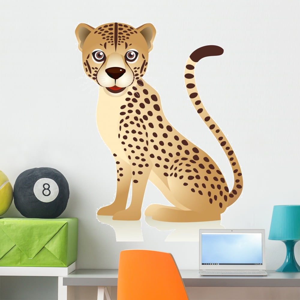 Cheetah Wall Decal by Wallmonkeys Peel and Stick Graphic (36 in H x 28