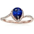 thumbnail image 3 of 1.75 Carat Blue Sapphire 8x5mm Pear Cut Engagement Ring in 10k Rose Gold For Her, 3 of 3