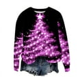 thumbnail image 5 of Feancey Holiday Tunic Tops for Women Fall Trendy Christmas Tree Print Plus Size T-Shirts Dressy Casual Long Sleeve Crewneck Pullover Sweatshirt Blue L, 5 of 6