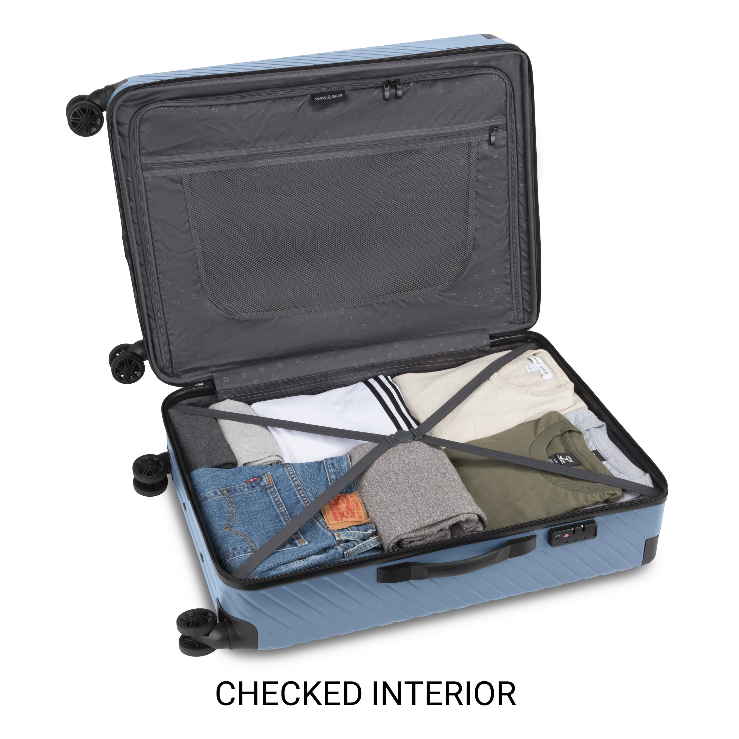 SWISSGEAR Edge Hardside 3-Piece Spinner, Slate Blue