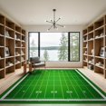 thumbnail image 2 of ODIKA 9'x12' Washable Area Rug Non-Shedding, Easy Care Football Field Sport Theme Design With Yard Line Stripes And End for Master Suite, California King, Under Bed, 2 of 7