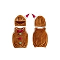 thumbnail image 2 of RUINIXCW Kids Toddler Christmas Gingerbread Costume Newborn Baby Girl Boy Cosplay Outfit Infant Fall Winter Clothes Fleece Sleeveless Vest Top Hat, 2 of 10