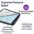 thumbnail image 2 of ProHeal Alternating Pressure Gel Infused Memory Foam Wheelchair Cushion - Sciatica Relief, 4 Air Cells, Coccyx and Tailbone Pain Relief - 20” x 18” x 3”, 2 of 6