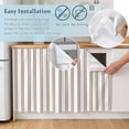 thumbnail image 5 of Oatmeal Ticking Stripe Cabinet Curtains for Kitchen 35"W x 35"L, Minimalist Vertical Lines White Laundry Sink Cabinets Magic Tape Short Curtain Privacy Panel for Bathroom Vanity Cabinets, 5 of 9