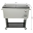 thumbnail image 5 of SamyoHome 80QT Rolling Party Iron Spray Cooler Cart Ice Bee Chest Patio Warm Shelf, 5 of 7