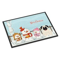 Carolines Treasures BB2335JMAT Merry Christmas Carolers Pug Cream Indoor or Outdoor Mat, 24 x 0.25 x 36 in.