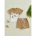 thumbnail image 4 of Baby Toddler Boy Duck Outfit 3 6 12 18 24 Months 2T 3T 4T 5T Contrast Short Sleeve T-shirts Solid Elastic Waist Shorts 2 Piece Summer Clothes Set, 4 of 9