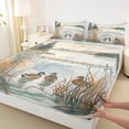 thumbnail image 3 of Feelyou Duck Animal Teen Twin Sheet Sets, Jungle Rustic Landscape Bedding, 3 Pieces, 3 of 7
