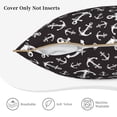 thumbnail image 5 of Fotbe Anchors Pattern Velvet Decorative Throw Pillow Covers with Elegant Piping, Soft Plush Cushion Cover for Sofa, Bed, Car, Office-16"x16", 5 of 8