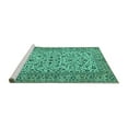 thumbnail image 2 of Ahgly Company Machine Washable Indoor Round Persian Turquoise Blue Traditional Area Rugs, 5' Round, 2 of 4