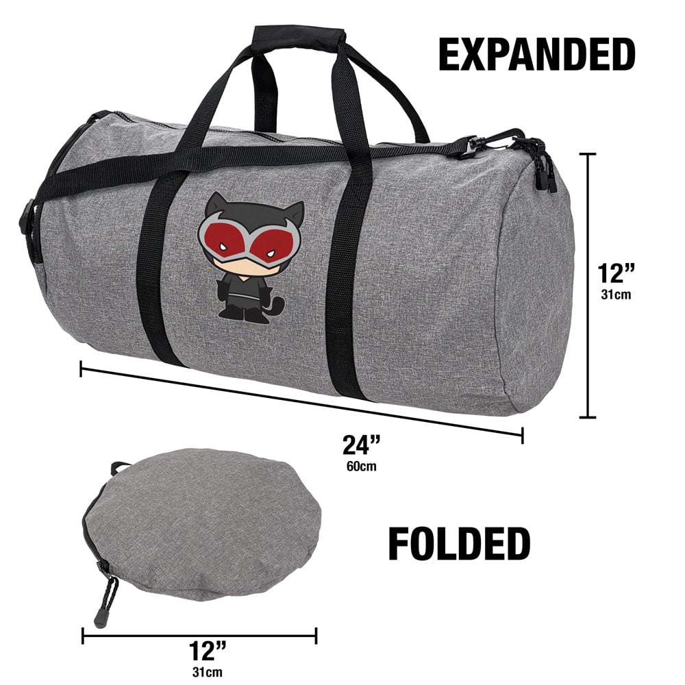 Batman Catwoman Cute Chibi Character Lightweight Duffel Bag for Sports and Gym Packable for Travel