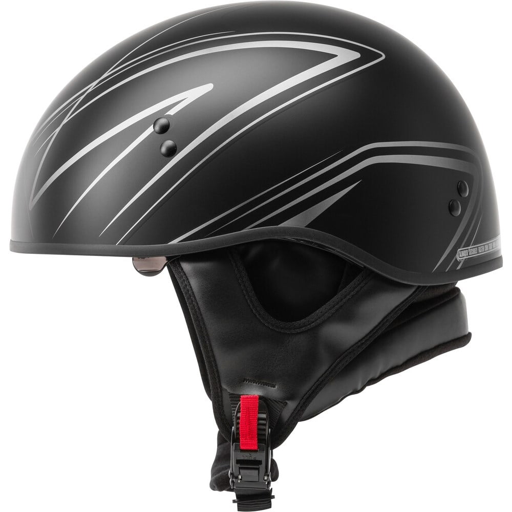 GMAX HH-65 Naked Torque Flat Black/Silver Half Helmet