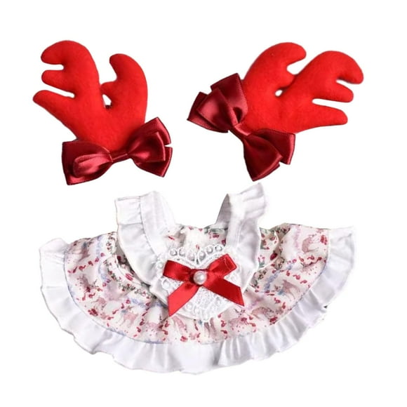 Ropa para muñecas de 15cm, muñeco de peluche de conejo, bonitos disfraces de moda, cómodo, ropa para muñecas DIY, vestido de animales de peluche de falda de alce