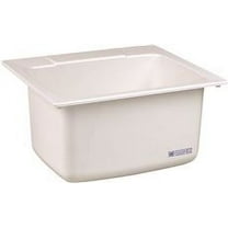 Mustee 17-Gallon White Fiberglass 25in Rectangle Single Bowl Sink