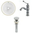 thumbnail image 1 of 15.25-in. W CUPC Round Bathroom Undermount Sink Set In White - Chrome Hardware - Overflow Drain Incl. AI-13037, 1 of 8