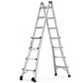 Aluminum Multi Position Ladder With Wheels 300 Lbs Weight Rating 17 aluminum-multi-position-ladder-with-wheels-300-lbs-weight-rating-17