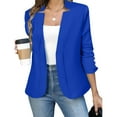 thumbnail image 2 of iHPH7 Open Front Blazer for Women Suit Jackets for Women Fall Jackets for Women Business Jackets for Women Work Jackets for Women Womens Work Wear Fall Business Outfits for Women Blue 2 5XL, 2 of 7
