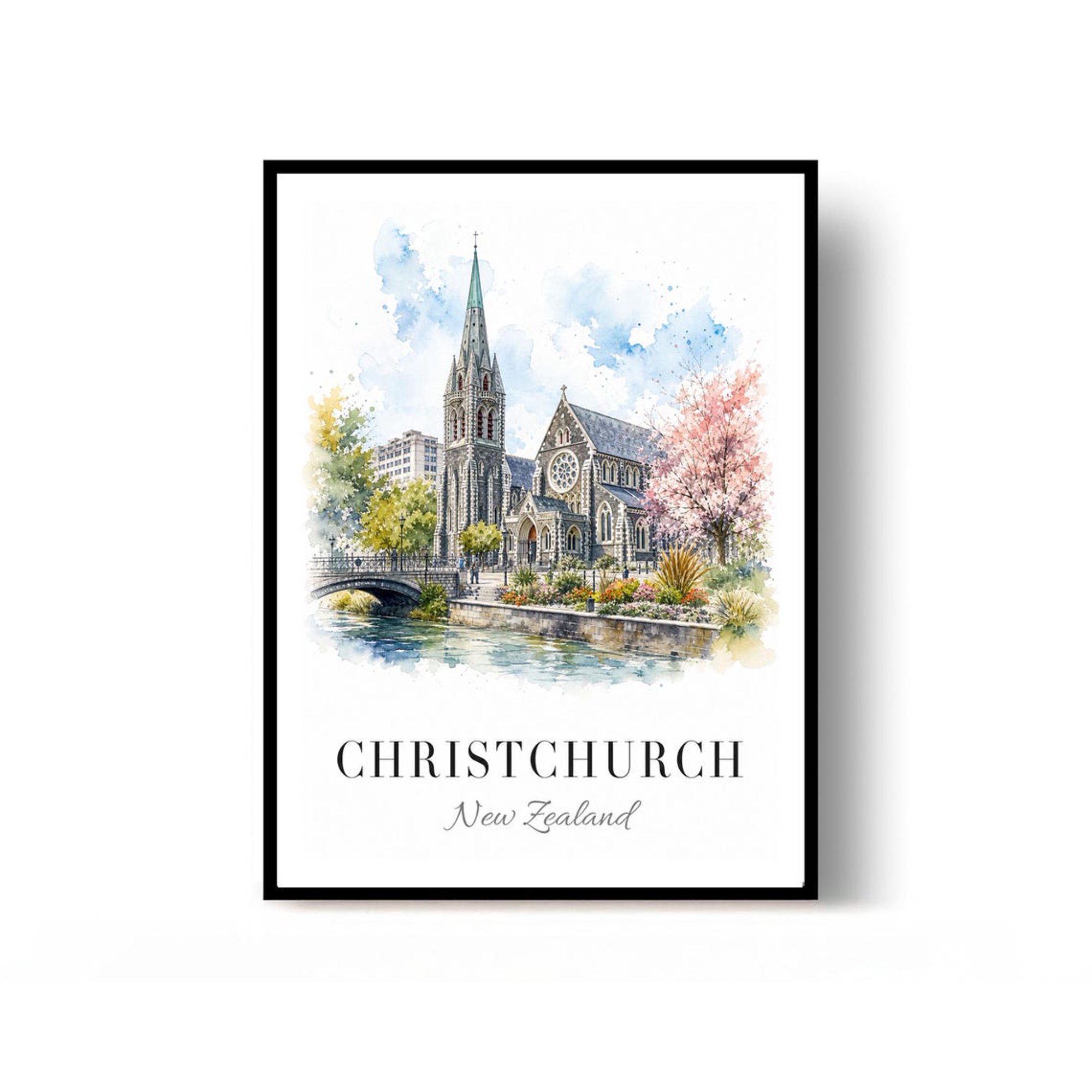 Christchurch New Zealand City Travel Wall Art Decor Unframed Paper Print