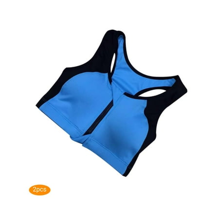 

2pcs Wirefree Padded Sports Bra Women Brassiere Underwear Girl Up Push Zipper