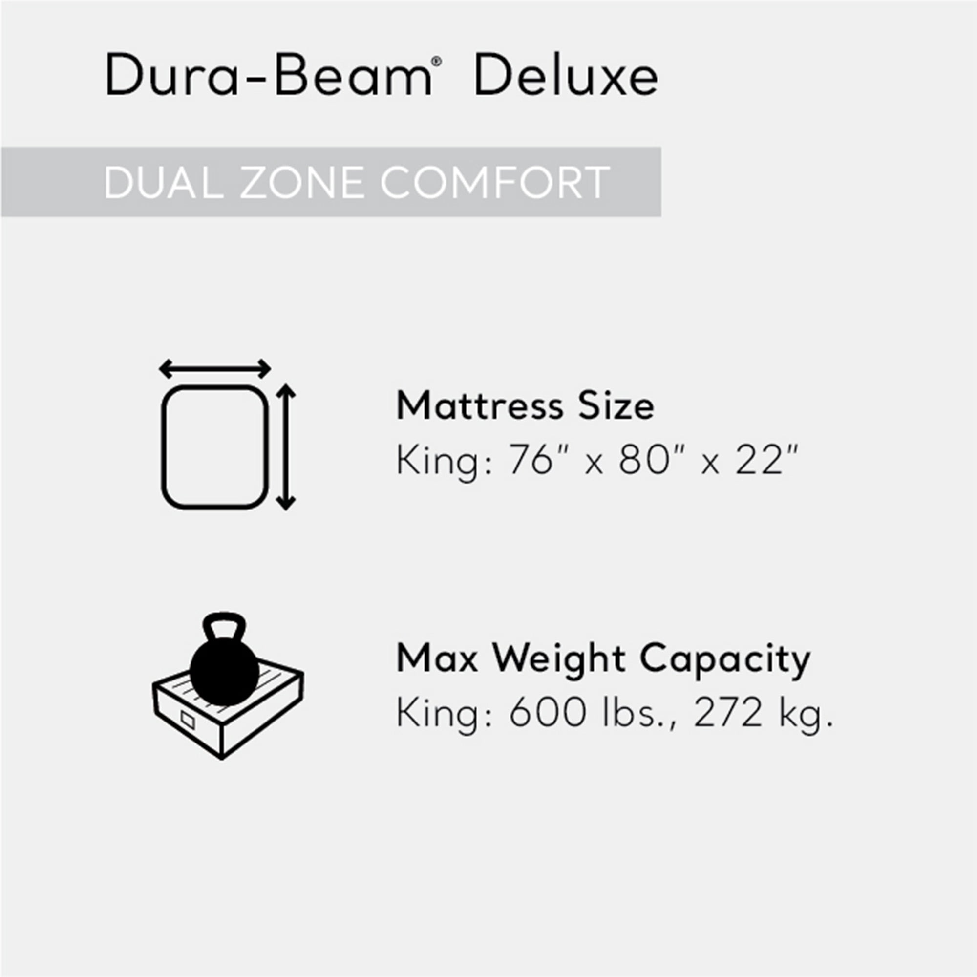 Intex 64953E Deluxe Dual Zone 22" King Air Mattress with Built In Air Pump