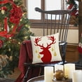 thumbnail image 5 of LanSuare Merry Christmas Pillow Cover, 18x18 Inches Red White Christmas Tree Elks Pattern Pillowcase, for Sofa Couch, Christmas Office, Bedroom Decoration, 5 of 6