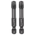 thumbnail image 1 of Uxcell 2pcs T40 Torx Head Screwdriver Bit 1/4" Hex Shank 2" Long Magnetic with Hole, 1 of 7