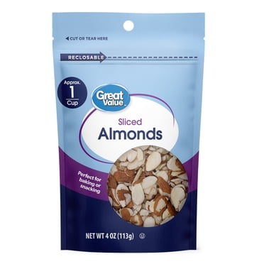 Great Value Sliced Almonds – 16 Oz Bag, Gluten-Free, USA Grown