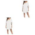 thumbnail image 1 of Qarigey Vestido informal para mujer, traje de baño que cubre hasta 3/4, manga de campana, empalme de malla, ropa de playa con cuello en V Type3 NO3, 1 of 6