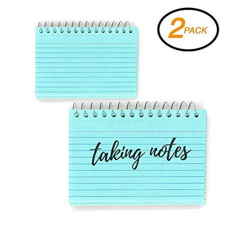 Emraw 50 ct. Spiral Bound Ruled Front Plain Back Index Card assorted Neon Colors 3�x5� - Used in kitchen, School, Office Etc. (Pack of 2)