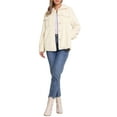 thumbnail image 2 of INSPIRE CHIC Faux Fur Coats for Women's Lapel Button Down Fleece Jacket Outerwear XL Beige, 2 of 6