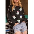 thumbnail image 2 of Cozy Black Colorful Stitch Trim Sweatshirt with Sequin Santa Design – Ideal for Holiday Gatherings - [ZhiHiMeRi] | XL, 2 of 7
