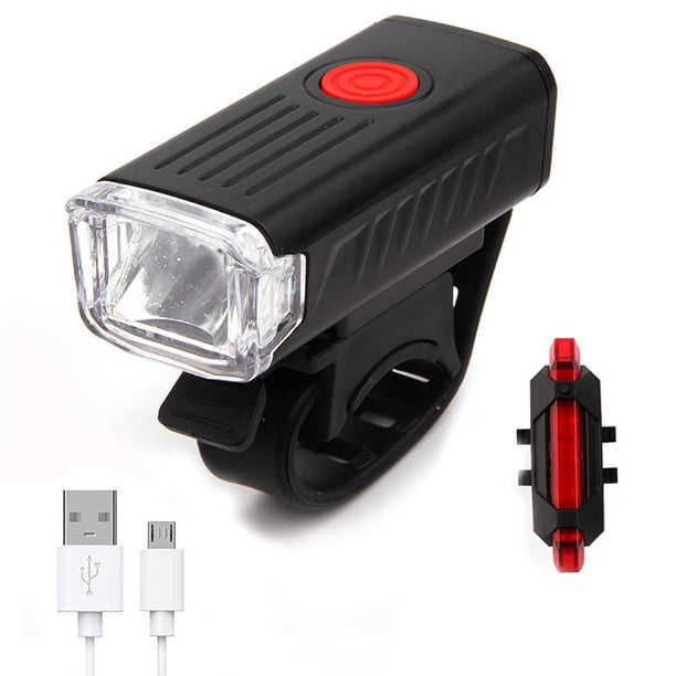 Juego De Luces De Bicicleta Recargables Por Usb, Luz Delantera Superbrillante, Luz Trasera De Advertencia, Luz Impermeable Para Bicicleta De Montaña Sweethay OD014017-00