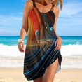 thumbnail image 2 of Ladies' Summer Dress Beach Sleeveless Galaxy Star Outer Space T-shirt Vest Sun Skirt, 2 of 8