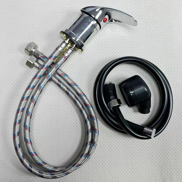 Juego de grifo y pulverizador Fernando para cuenco de champú de aleación de Zinc negro
