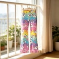 thumbnail image 2 of WhouRiu Girls Casual Flared Pants Cartoon Graphic Elastic Waist Loose Trousers Kids Comfortable Cute Everyday Wear,3-4 Years, 2 of 4