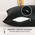 thumbnail image 4 of Satin Super Soft Toddler Pillowcases with Hidden Zipper Closure, Luxury and Silky Travel Pillow Covers, 13" x 18", Black, 2 Pack, 4 of 6