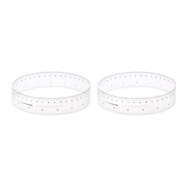 2uds Película Flexible Regla 16 Pulgadas 0.1mm Escala PET Plástico Plegable Recta Regla Calibración Suave Regla Medición Herramienta para Fábrica, Transparente