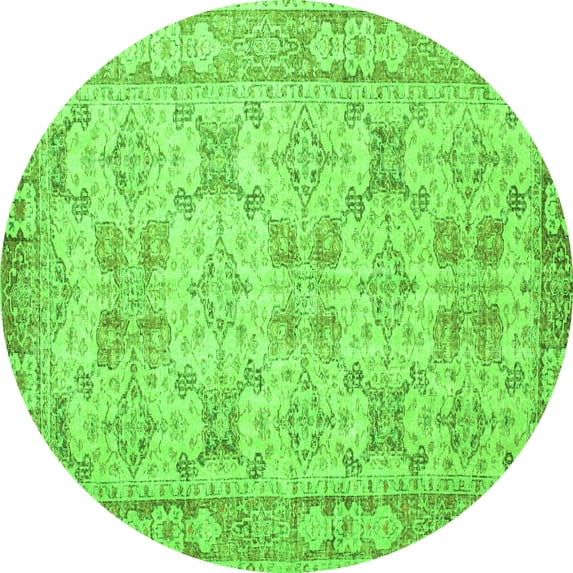 Ahgly Company Indoor Round Persian Green Traditional Area Rugs, 5' Round