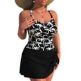 thumbnail image 2 of Womens Plus Size One-Piece Swim Dress Tummy Control Swimsuits Full Coverage Swim Skirt Coconut Tree XXL, 2 of 7