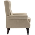 thumbnail image 6 of Tabaray Faux Leather Accent Chair, Modern Living Room Chairs, Button Tufted Wingback Armchair with Wood Legs, Upholstered Bedroom Chair with Rivet Decoration, Leisure Reading Chair, Camel, 6 of 14