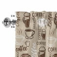 thumbnail image 4 of Coffee Rod Pocket Curtain Valance, Beige Farmhouse Retro Beans Latte Tea Cup Funny Farmhouse Window Valance for Living Room, Bedroom, Kitchen 54"W x 18"L, 4 of 9