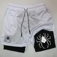 thumbnail image 5 of Pantalones cortos de gimnasio de Anime Hunter x Hunter para hombre, 2 en 1, doble capa, Spider Performance, deportes, Fitness, entrenamiento, Jogging, 5 of 5