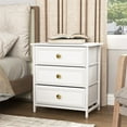 thumbnail image 5 of Kadyn Modern Bedroom Night Stand, Bedside Table with 3 Drawers, White Nightstand for Bedroom, Living Room, 5 of 15