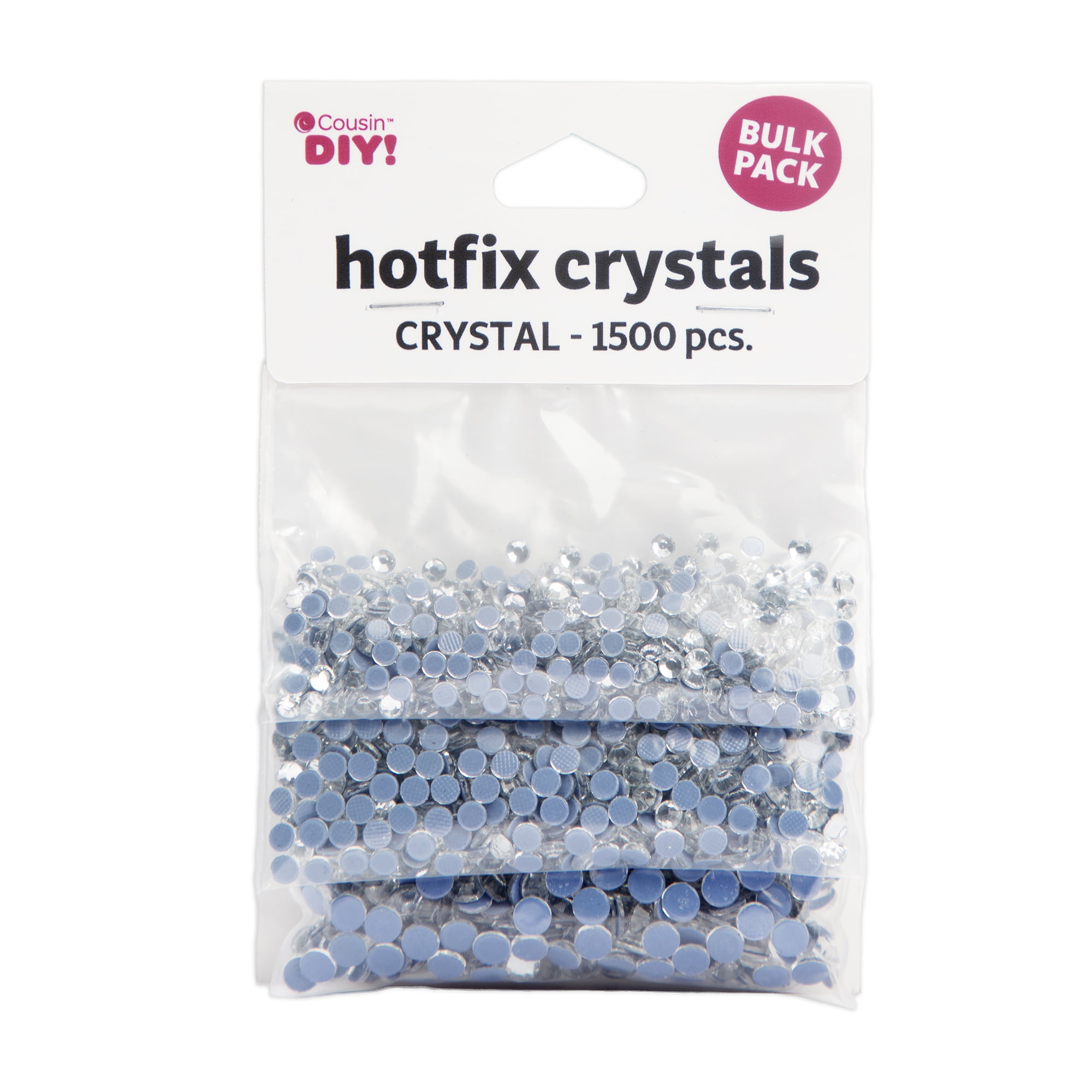 (3 pack) Cousin DIY 1500 Piece Refill Clear Glass Rhinestones, Flat Back Crystal Assortment