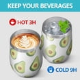 thumbnail image 4 of 12oz Stainless Steel Insulated Wine Tumbler with Lid and Straw – Double Wall Vacuum Mug for Hot & Cold Drinks, 304 Steel Interior, Sweat-Free Design, 4 of 5