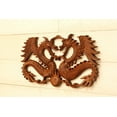 thumbnail image 3 of 16" Wooden 2 Dragons Wall Hanging Hand Carved Relief Plaque Statue Sculpture Handcrafted Gift Art Home Decor Figurine Accent Decoration Handmade, 3 of 3