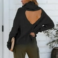 thumbnail image 4 of Chandails à Col Rond Surdimensionnés pour Femmes Manches Longues Décontractés Tricot Ample, 4 of 9