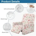 thumbnail image 6 of Renewold Rose Floral Pink Sofa Recliner Cover Soft Breathable Cover for Recliner Chair 4 Pieces Non-Slip Lazy Boy Chair Slipcover with Elastic Straps and Side Pocket, 6 of 8